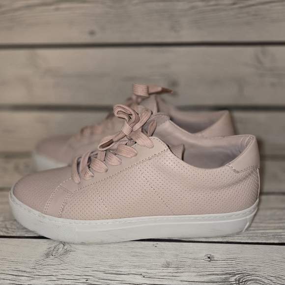 Greats Brooklyn Royale Blush Pink Perforated Leather Sneakers Sz 7 - Picture 8 of 13